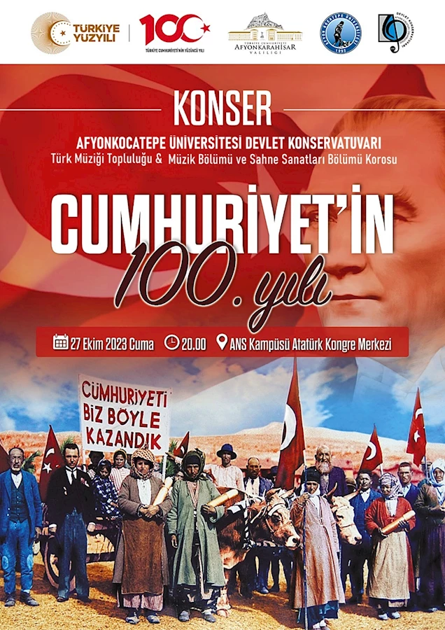 Afyon'da Cumhuriyetin 100. Yılına Özel Konser: Atatürk'ün sevdiği şarkıları seslendirecekler