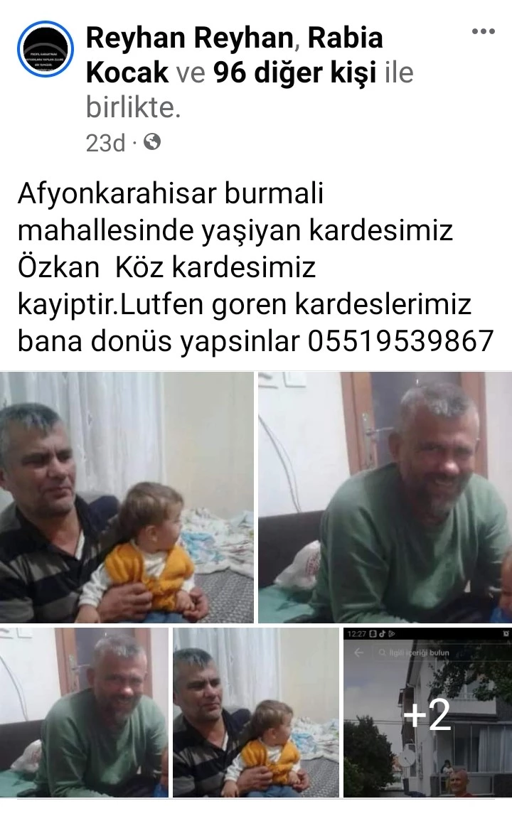 Afyonkarahisar'da Kayıp Vatandaş Aranıyor