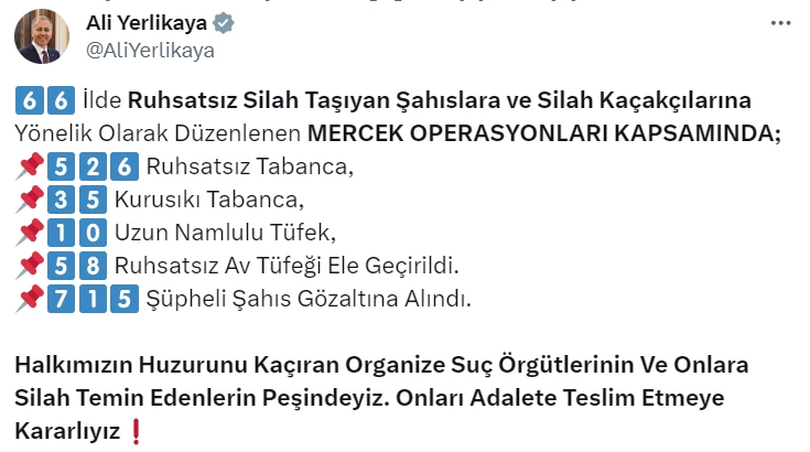 Afyon dahil 66 ilde Mercek Operasyonu: 715 gözaltı