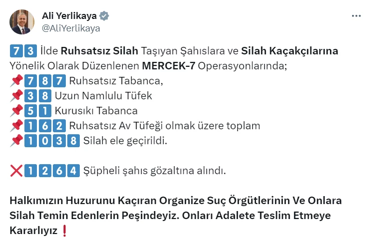 Afyon'un da içinde bulunduğu 73 ilde operasyon: 1264 şüpheli gözaltına alındı