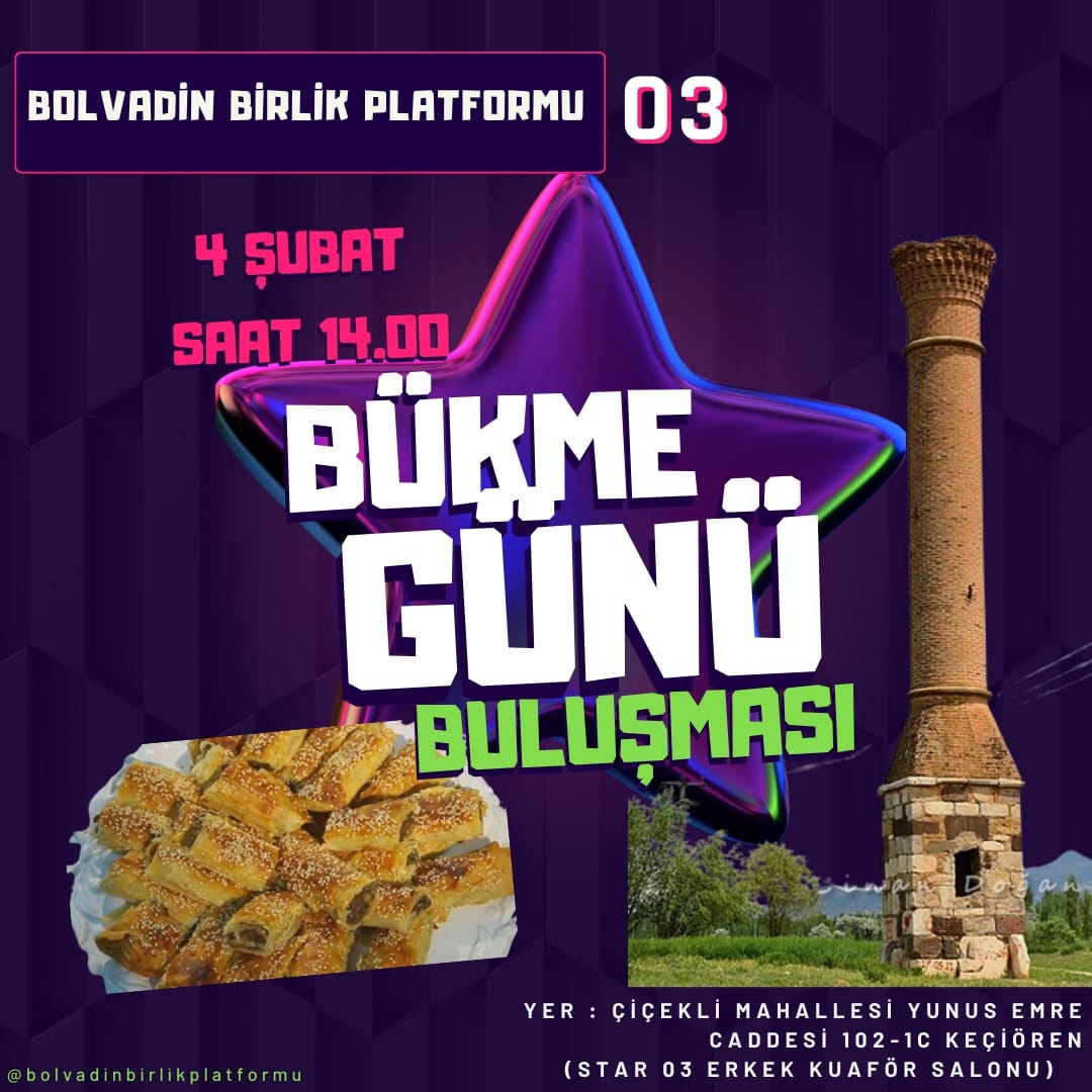 ANKARADA BOLVADİN BİRLİK PLATFORMU BÜKME GÜNÜ YAPACAK