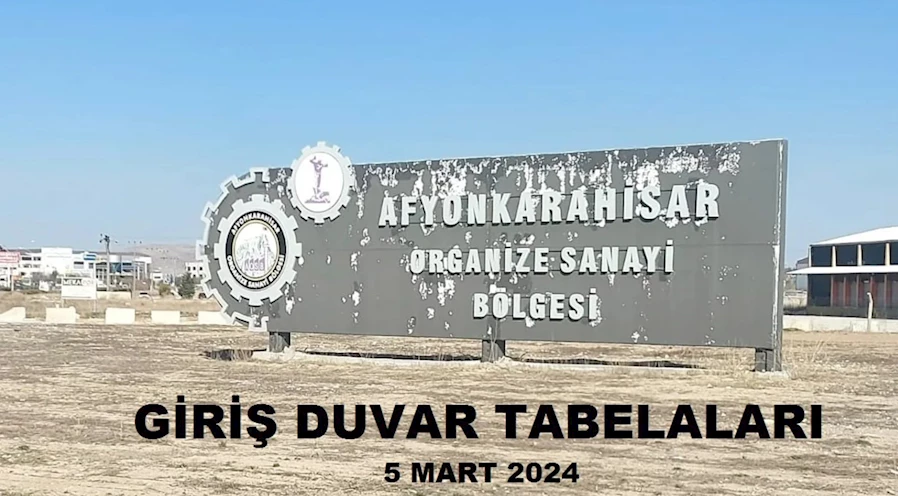 Afyonkarahisar Organize Sanayi Bölgesi'nde Tabela Değişikliği Talebi