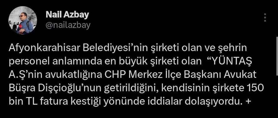 Nail Azbay'dan İddialı Açıklama: CHP İlçe Başkanının Eşi Yüntaş'ın Avukatı mı?