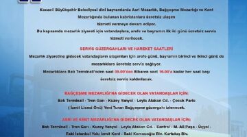 Büyükşehir’den bayramda mezarlıklara ücretsiz ulaşım