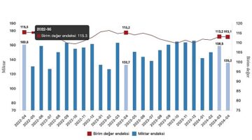 Tüik: İhracat birim değer endeksi %1,9 azaldı