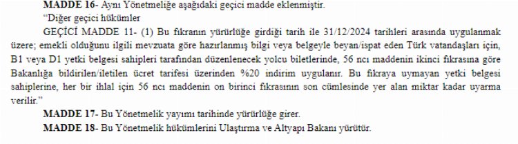 Otobüste emekliye yüzde 20 indirim 'Resmi'leşti!