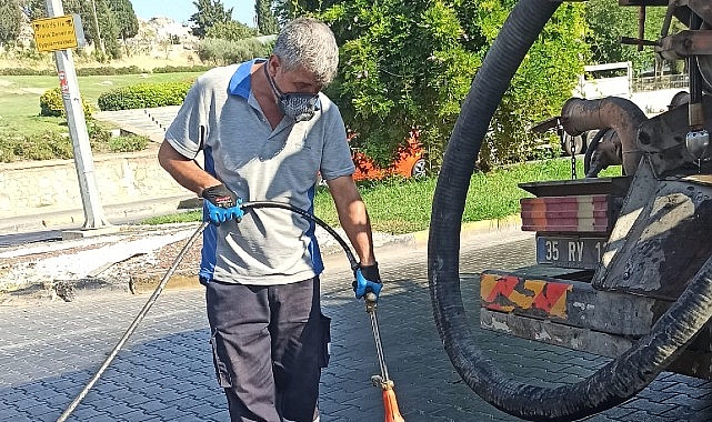 İzmir Büyükşehir Belediyesi ekipleri haşereyle mücadelede Efes Selçuk’ta etkin çalışmalar yürütüyor