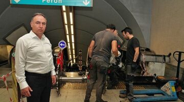 Metronun yürüyen merdivenlerinde geniş kapsamlı bakım çalışması