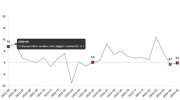 Tüik: Sanayi üretimi yıllık %0,1 azaldı