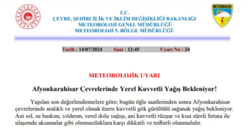 Meteorolojik Uyarı: Kuvvetli Yağış Bekleniyor