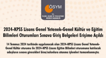 KPSS sınava giriş belgeleri erişime açıldı