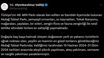 Afyonkarahisar Valiliği Tarafından Alınan Yeni Karar