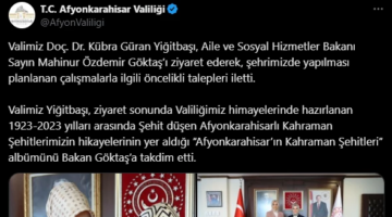 Vali Kübra Güran Yiğitbaşı, Bakan Mahinur Özdemir Göktaş’ı Ziyaret Etti