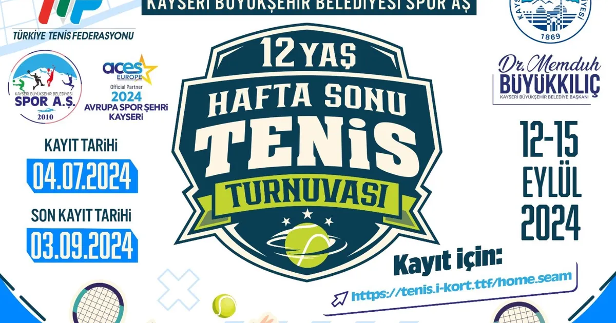 2024 Avrupa Spor Şehri Kayseri, 12 Yaş Hafta Sonu Tenis Turnuvası’na ev sahipliği yapacak