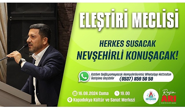 Başkan Arı’dan Eleştiri Meclisi’ne Davet