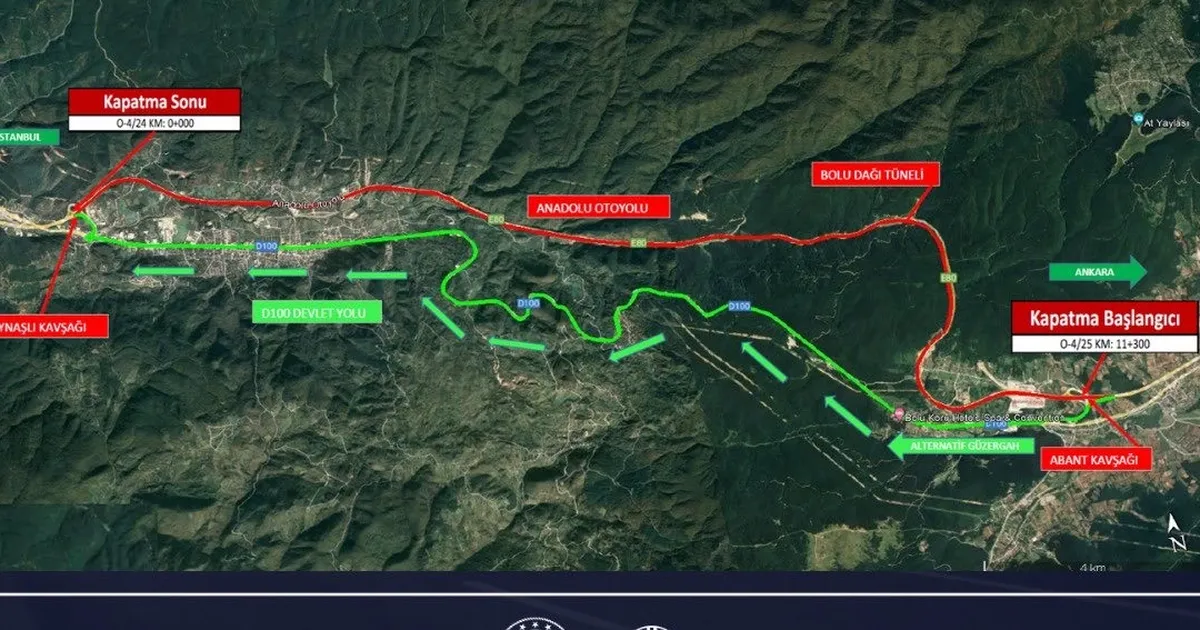 Bolu Dağı tüneli tek yönlü uzatma çalışması yapılacak 