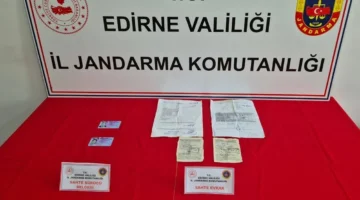 Edirne’de sahte belgelerle 3 kişi yakalandı