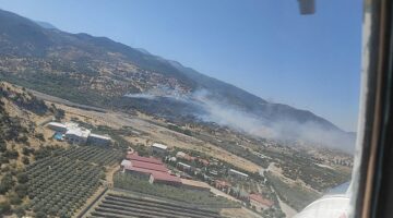 İzmir’in Menemen ilçesindeki yangına müdahale sürüyor