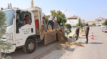 Karaman Belediyesi, Zeytin Dalı Bulvarı’nın valilik kısmında trafik güvenliğini ve akışını rahatlatmak için orta refüj düzenlemesi yapıyor