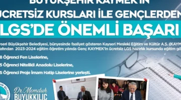 KAYMEK’in ücretsiz kursları ile gençlerden LGS’de önemli başarı