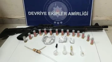 Keşan’da silaha ve uyuşturucuya el konuldu