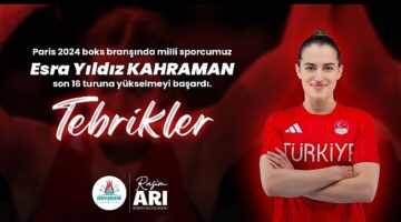 Nevşehir Belediye Başkanı Rasim Arı, Paris 2024 boks branşında son 16 turuna yükselmeyi başaran Nevşehirli milli sporcu Esra Yıldız Kahraman’ı tebrik etti