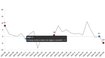 Tüik: Sanayi üretimi yıllık %4,7 azaldı