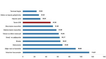 Tüik: Tarımsal girdi fiyat endeksi (Tarım-GFE) yıllık %47,56 arttı, aylık %0,93 arttı