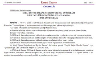 MEB, Ortaöğretim Kurumları Yönetmeliği'nde değişikliğe gitti