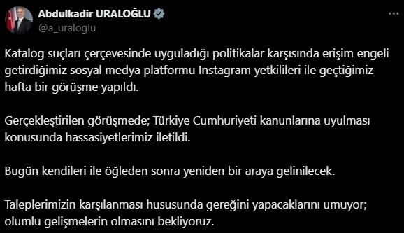 Son Dakika! Instagram Yetkilileri ile Yeniden Görüşecek