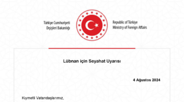 Türkiye'den Lübnan'a seyahat uyarısı!