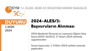 2024-ALES/3 için başvurular başladı