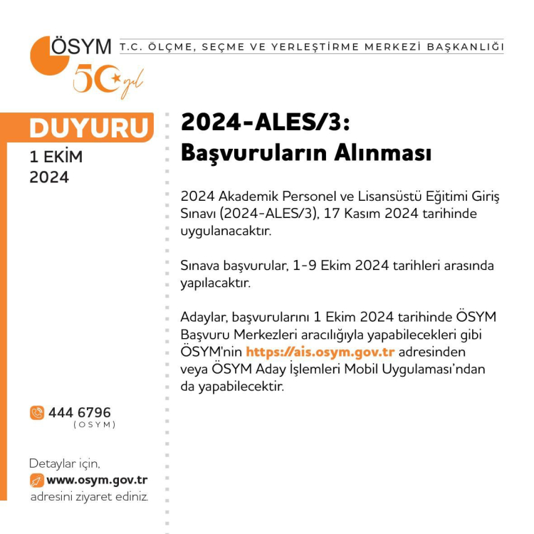 2024-ALES/3 için başvurular başladı