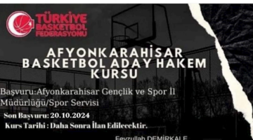 Afyonkarahisar Basketbol Aday Hakem Kursu Başvuruları Başladı