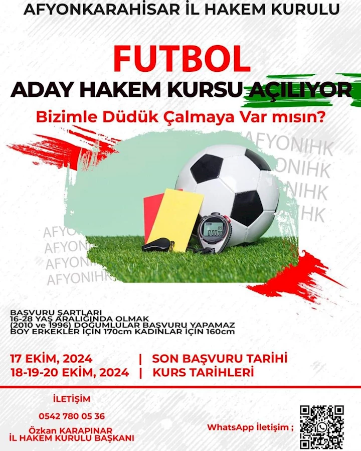 Futbol Aday Hakem Kursu Başlıyor