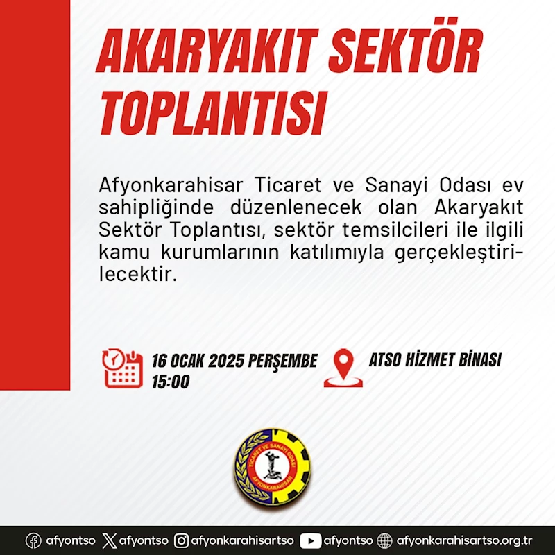 Afyonkarahisar'da Akaryakıt Sektörü İçin Kritik Toplantı